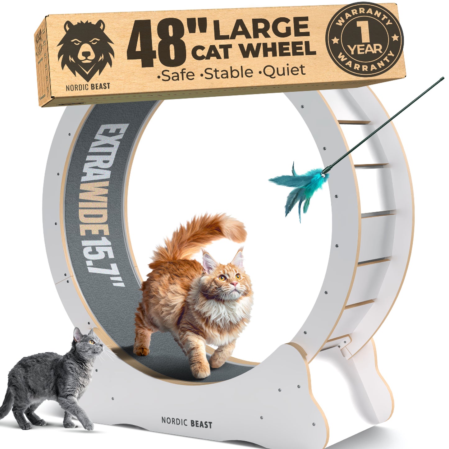 Nordic Beast Cat Wheel — Built for Large, High Energy Indoor Cats