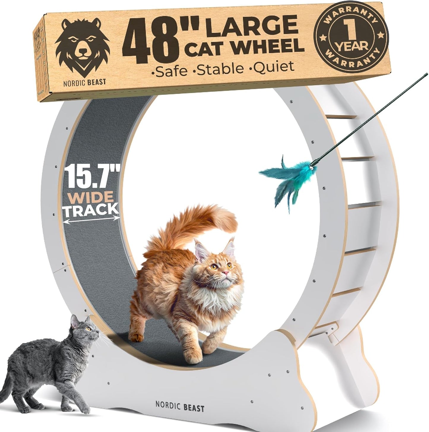 Nordic Beast Cat Wheel — Built for Large, High Energy Indoor Cats