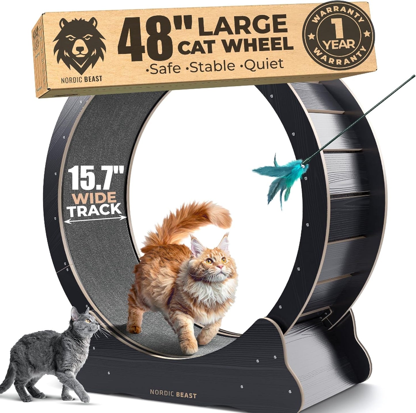 Nordic Beast Cat Wheel — Built for Large, High Energy Indoor Cats