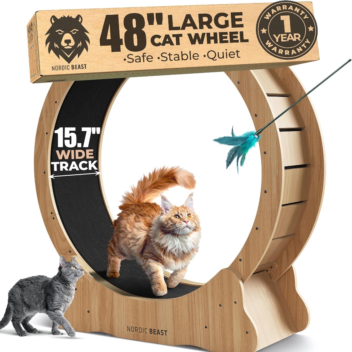 Nordic Beast Cat Wheel — Built for Large, High Energy Indoor Cats