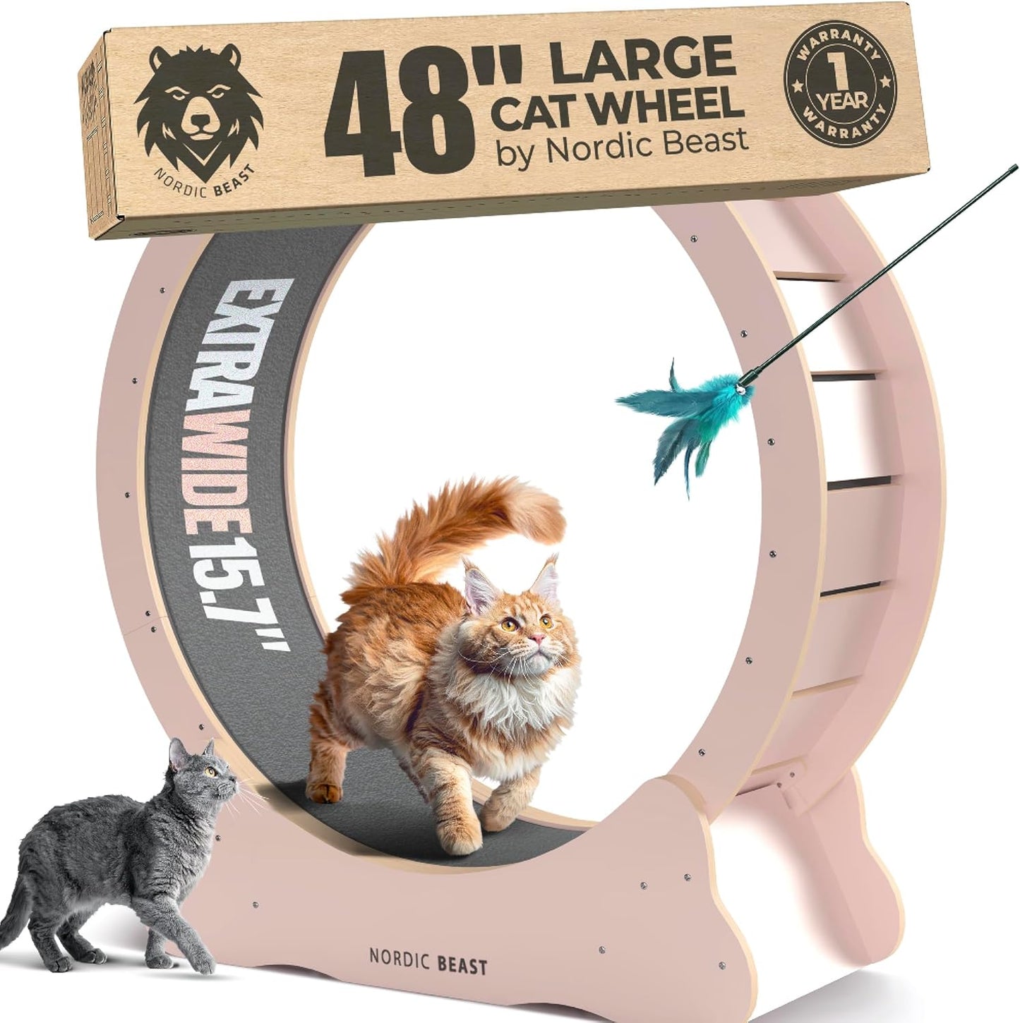 Nordic Beast Cat Wheel — Built for Large, High Energy Indoor Cats