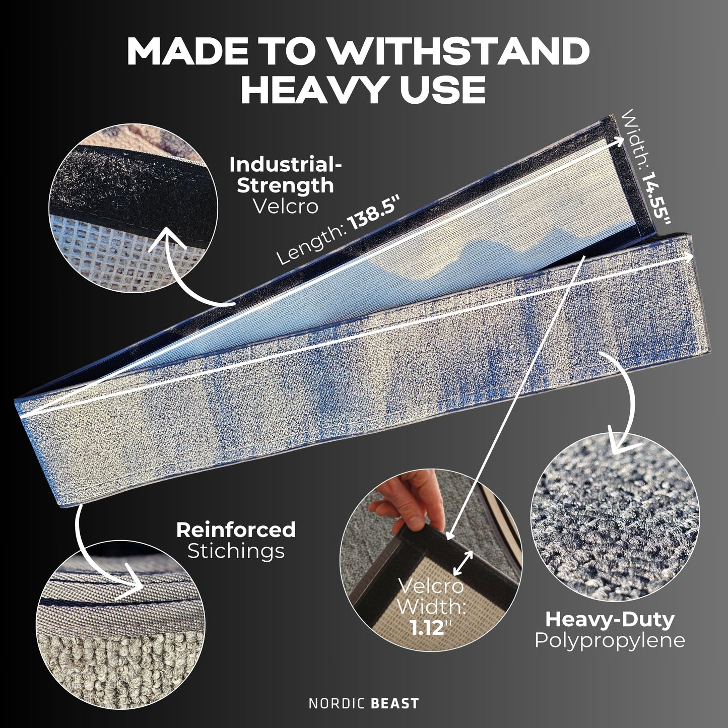 Replacement Carpet for Nordic Beast Cat Wheel (138.5'' x 14.55'')